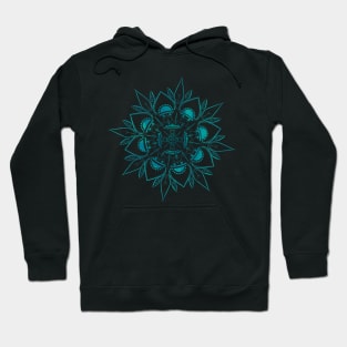 black and blue flower mandala circle Hoodie